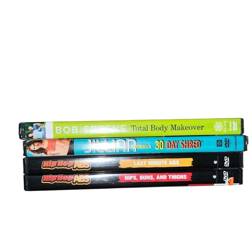Home Workout DVD Lot Jillian Michaels‎ 30 Day Shred Hip Hop Abs Fitness 4 Disc